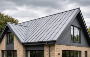 standing seam roof with zinc
